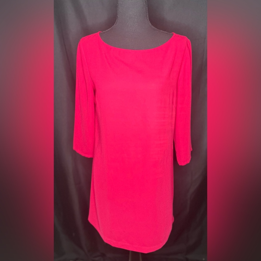 🤩 NEW ITEM! Leith Nordstrom Pink Shift Dress Deep Keyhole Back Medium EUC